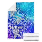 aboriginal-premium-blanket-sea-turtle-with-indigenous-patterns-blue