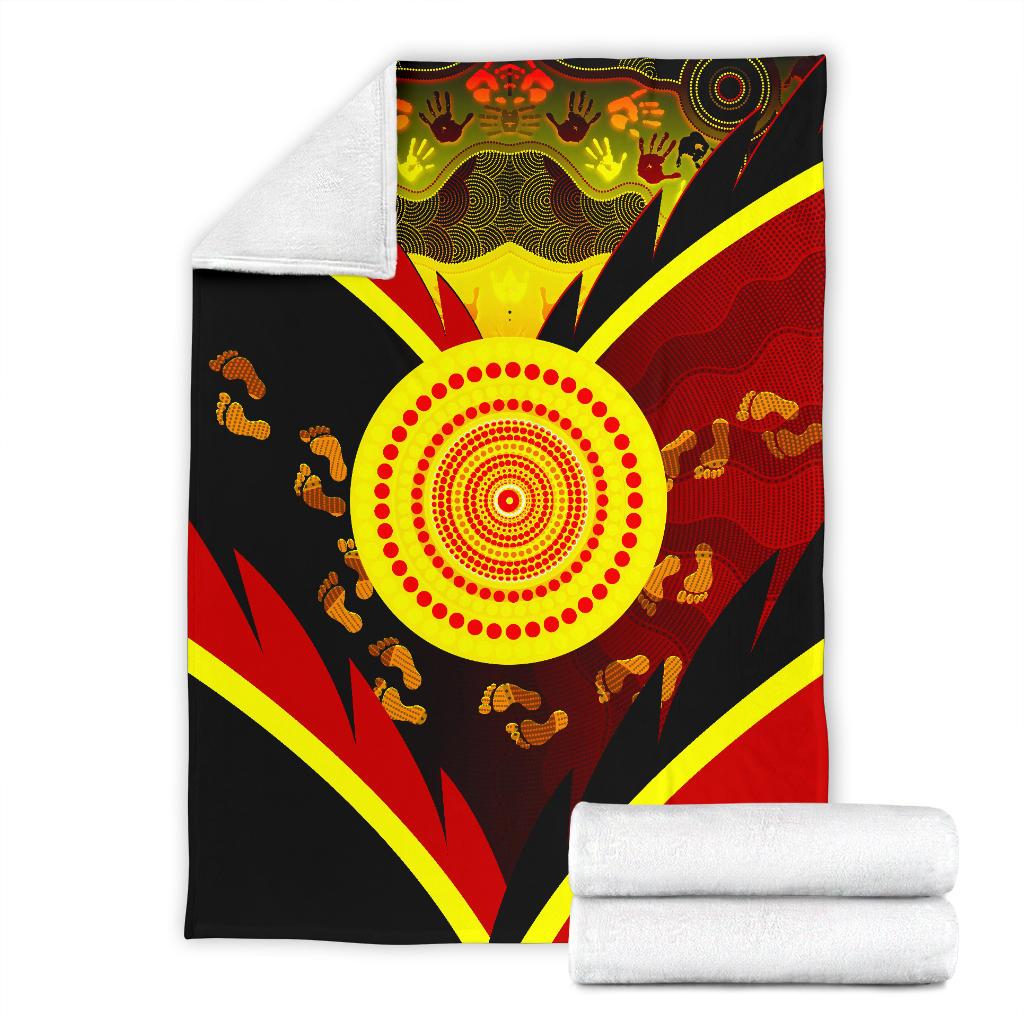 aboriginal-premium-blanket-indigenous-flag-with-footprint-hand-art