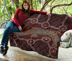 aboriginal-premium-quilt-indigenous-crocodile-brown-color