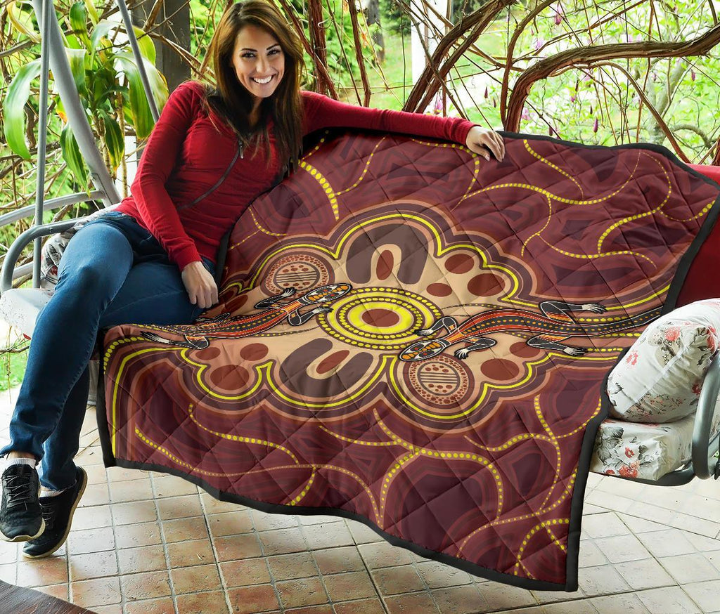 aboriginal-premium-quilt-indigenous-lizard-dot-painting-art