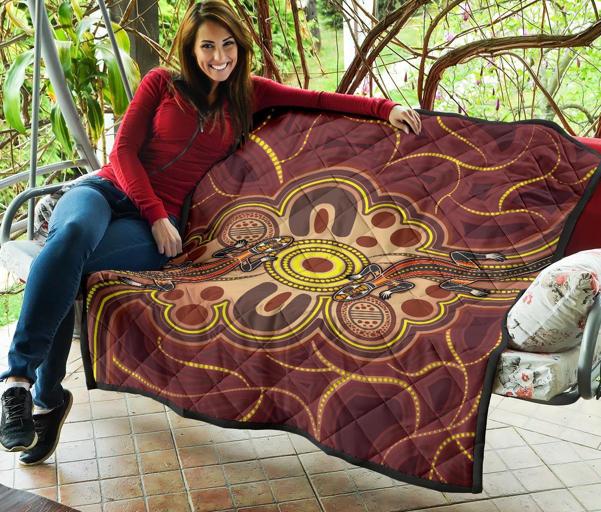 aboriginal-premium-quilt-indigenous-lizard-dot-painting-art