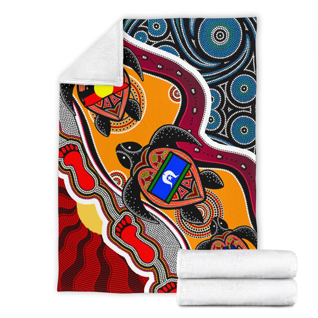 premium-blanket-australia-aboriginal-dots-with-turtle-and-naidoc-flags