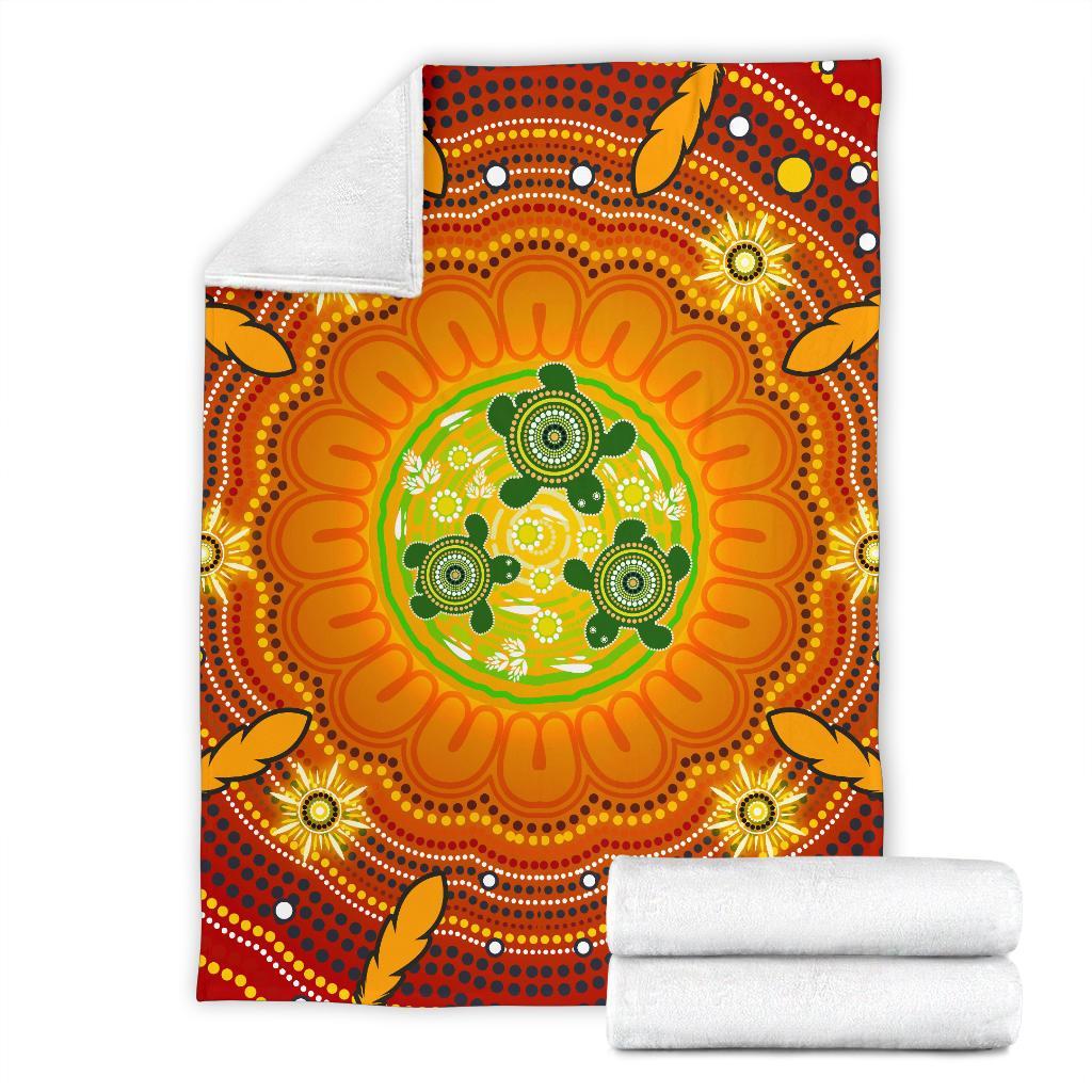 aboriginal-premium-blanket-turtle-circle-dot-painting-art