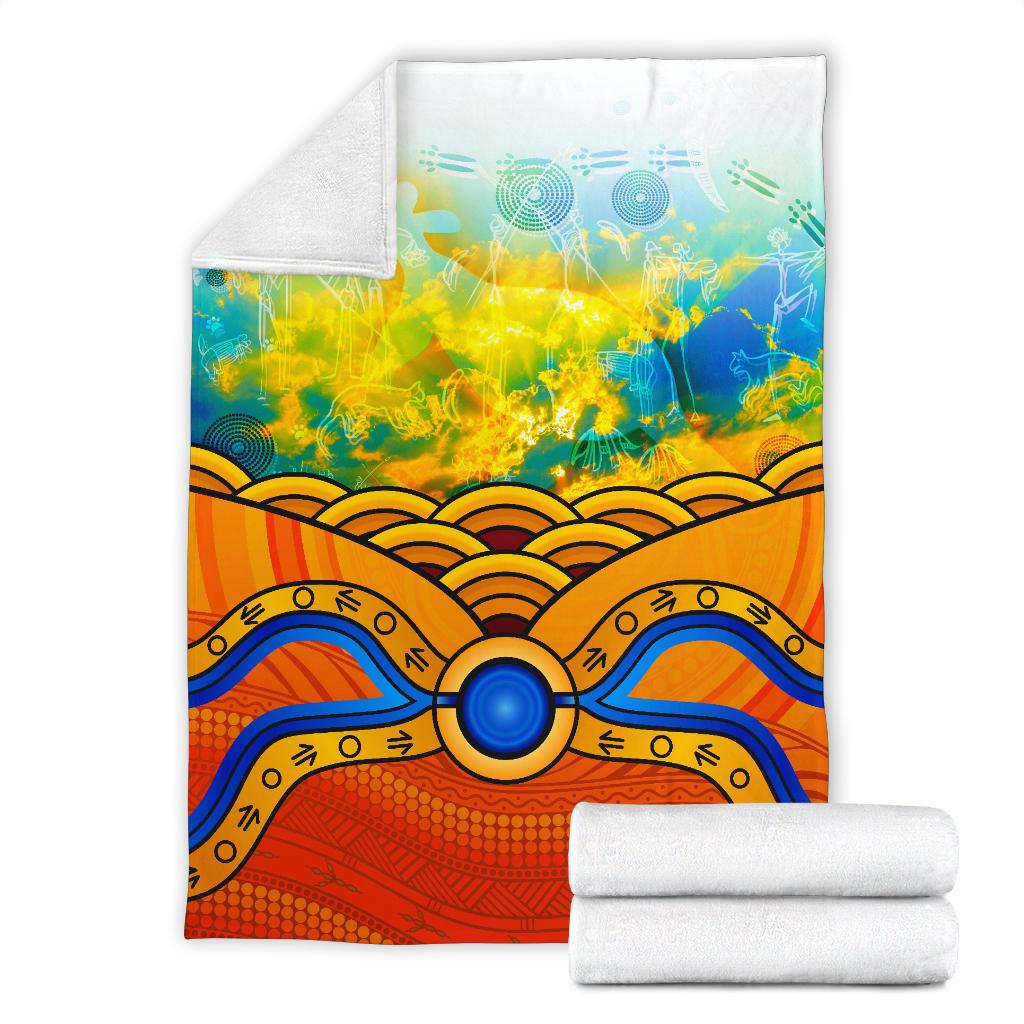 aboriginal-premium-blanket-australia-kangaroo-sky