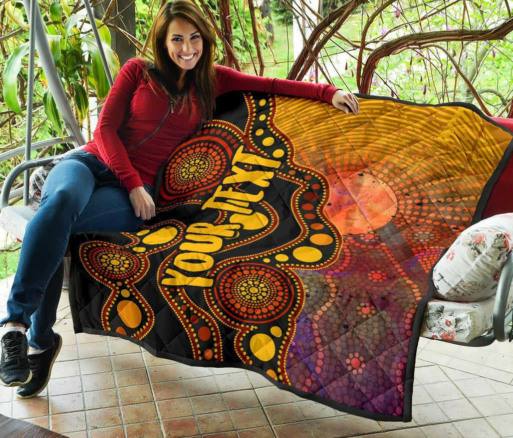 custom-text-aboriginal-premium-quilt-australia-indigenous-flag-circle-dot-painting-art-golden