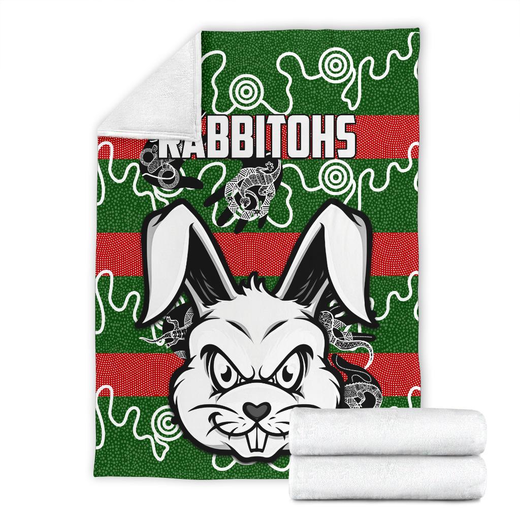 rabbitohs-indigenous-premium-blanket-rabbit-head