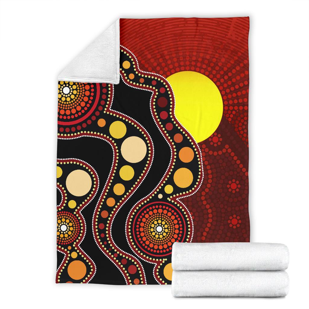 aboriginal-premium-blanket-australia-aboriginal-lives-matter-flag-circle-dot-painting-art