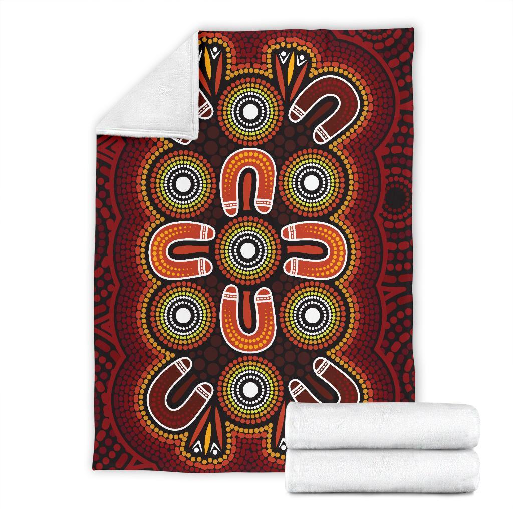 aboriginal-premium-blanket-aboriginal-dot-painting-flowers-style