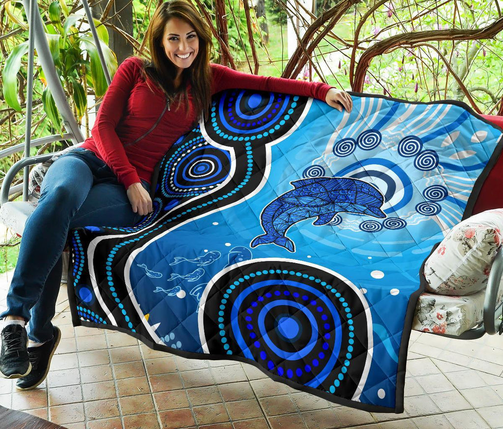 aboriginal-premium-quilt-dolphin-and-aboriginal-dot-patterns
