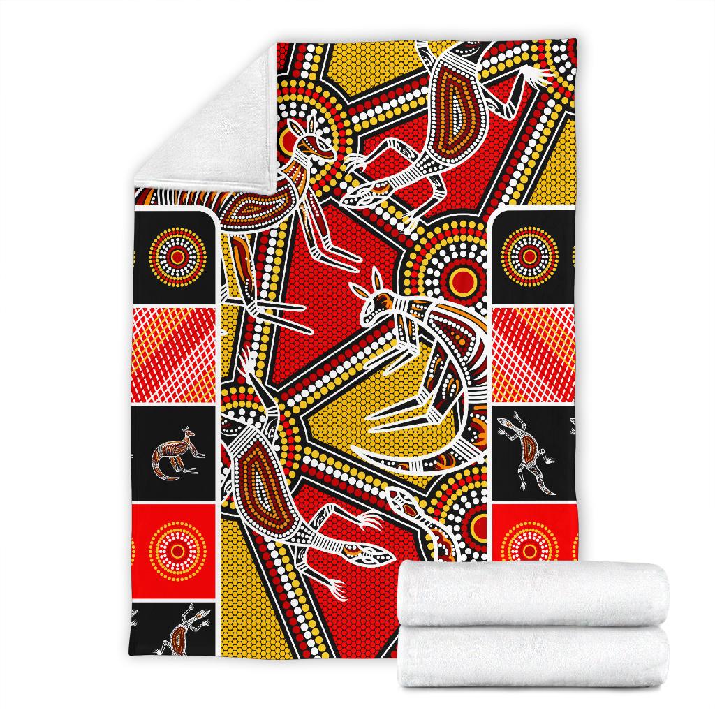 aboriginal-premium-blanket-kangaroo-dot-painting-patterns