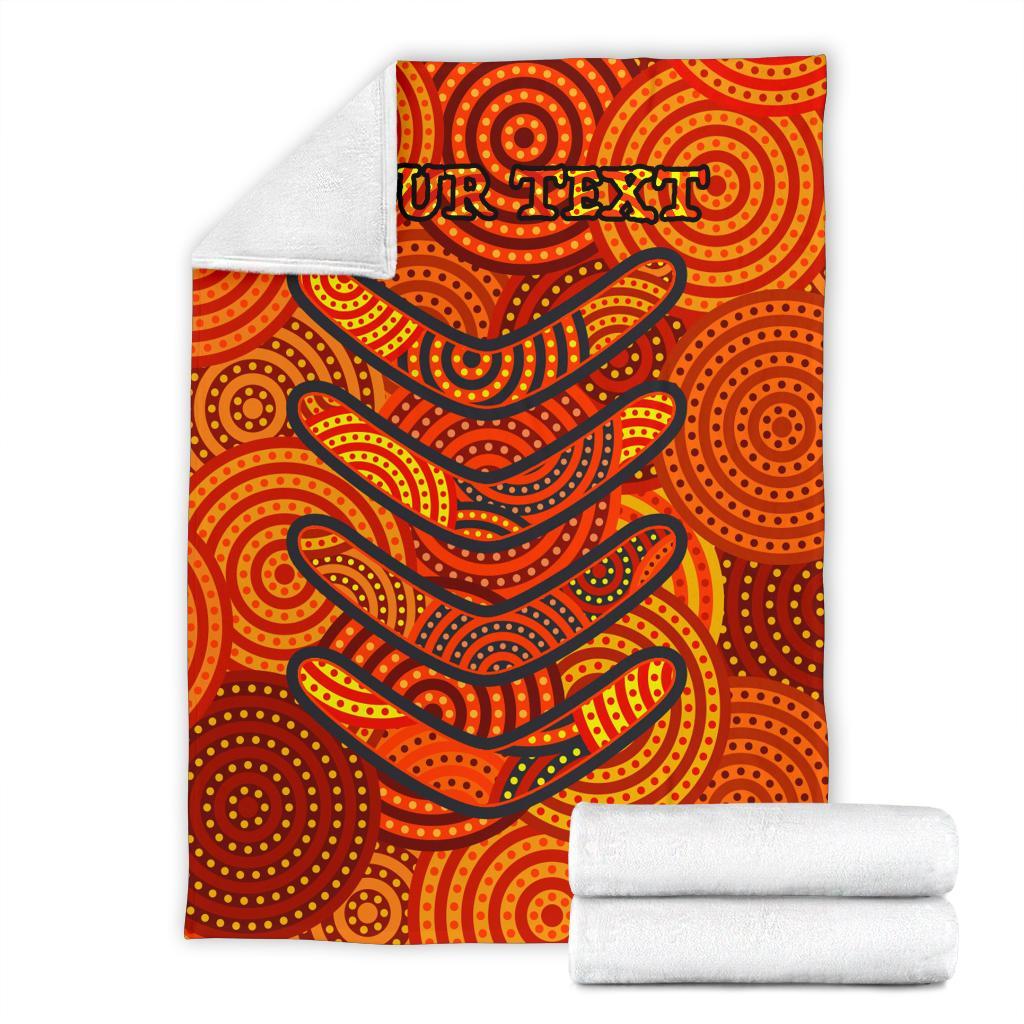 aboriginal-personalised-premium-blanket-aboriginal-boomerangs-and-dot-circle