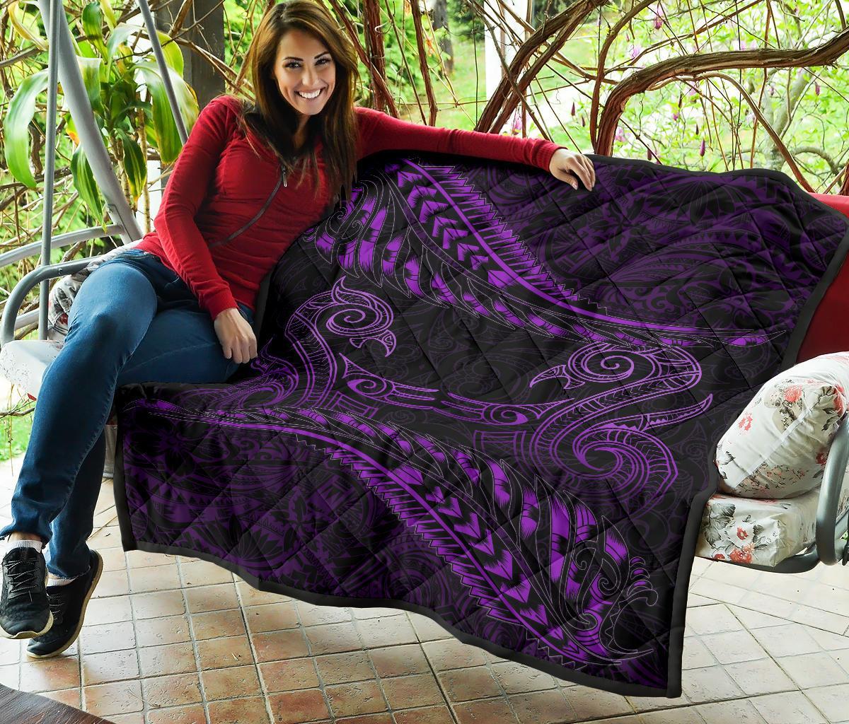 aotearoa-premium-quilt-purple-maori-manaia-with-silver-fern