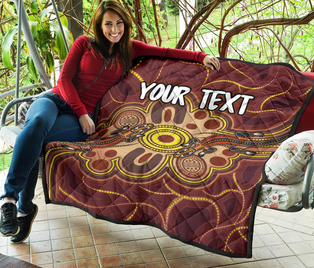 custom-aboriginal-premium-quilt-indigenous-lizard-dot-painting-art