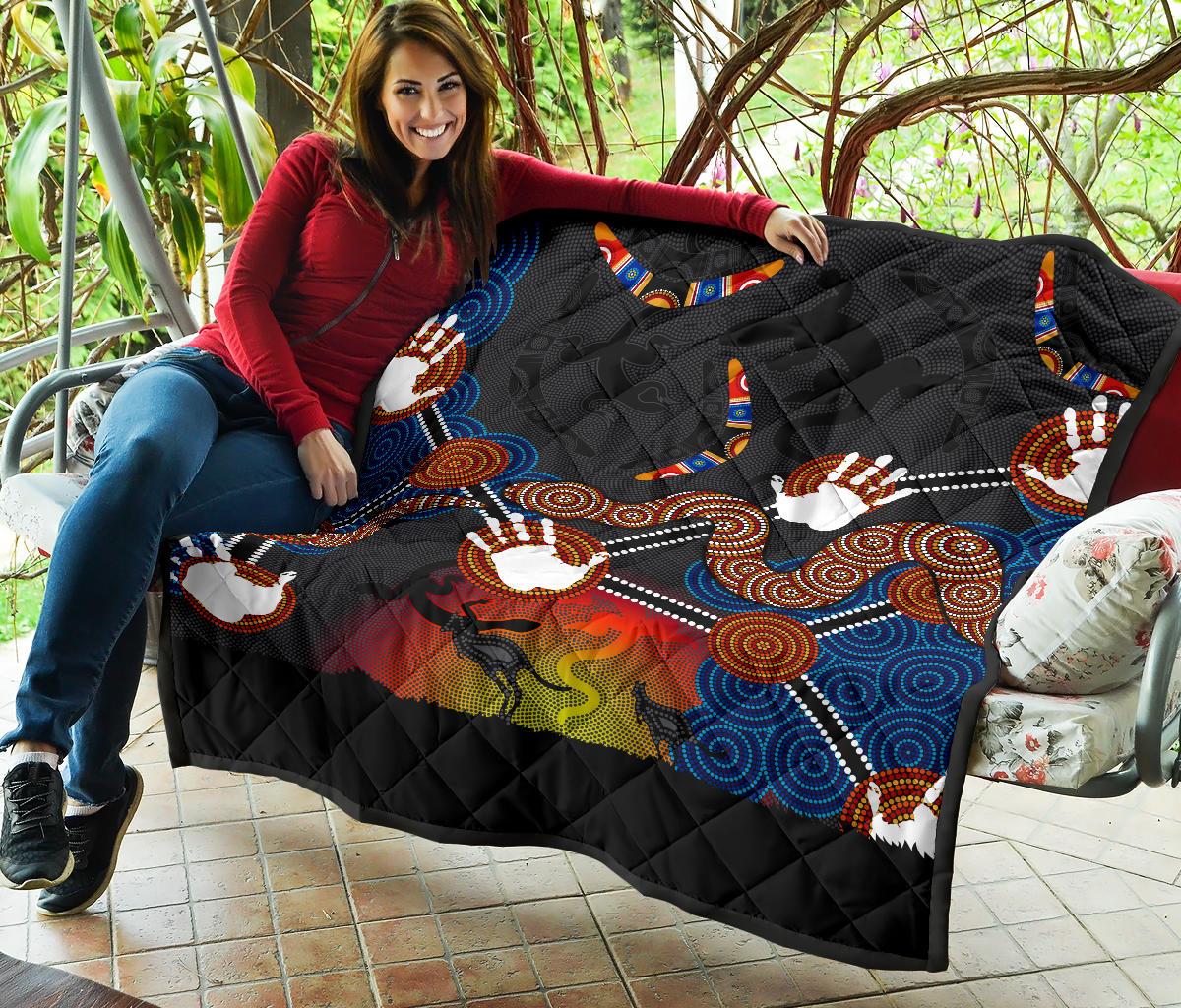 aboriginal-premium-quilt-australian-boomerang-and-snake-indigenous-art