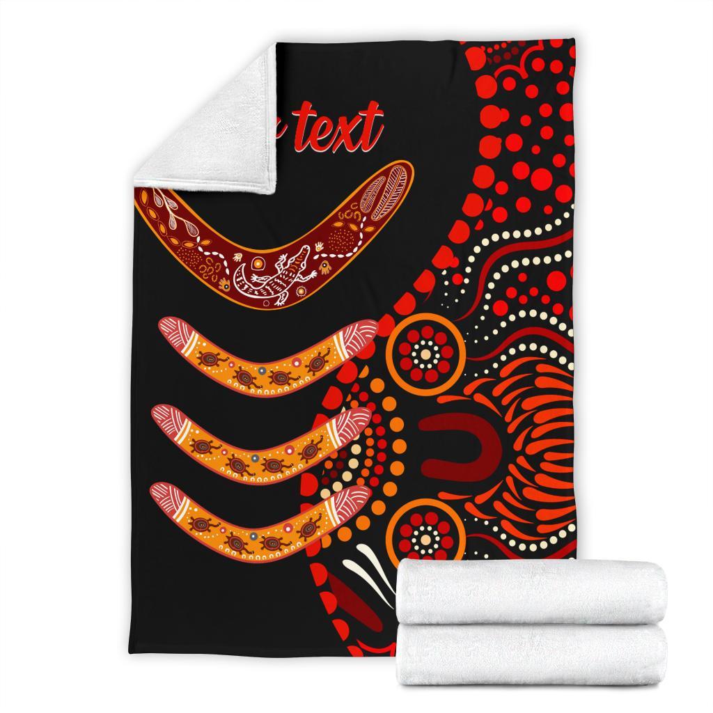 aboriginal-personalised-premium-blanket-aboriginal-boomerangs-with-dot-painting-pattern