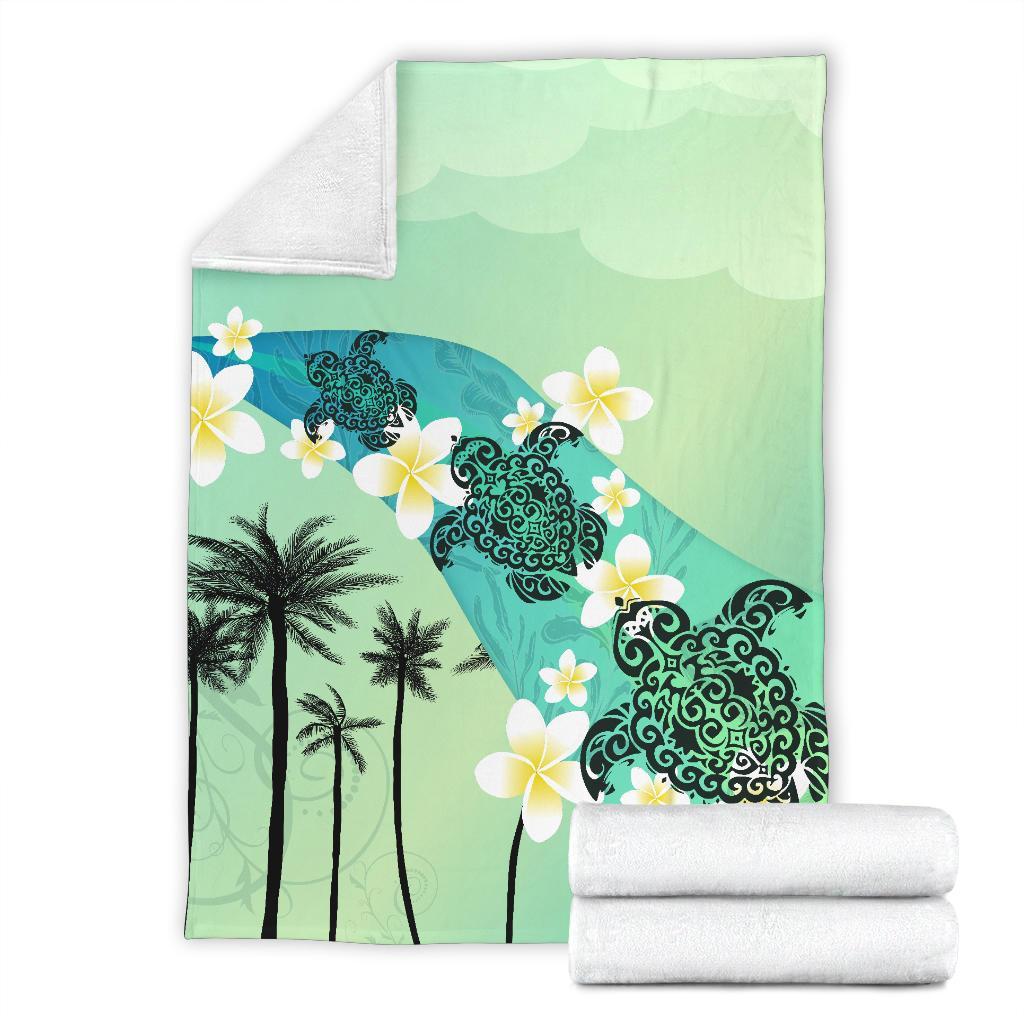 turtle-plumeria-premium-blanket