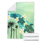 turtle-plumeria-premium-blanket