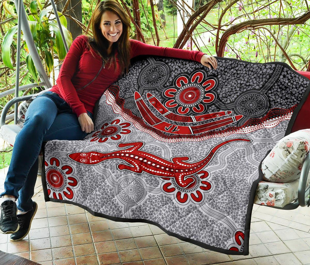aboriginal-premium-quilt-indigenous-boomerang-and-lizard-art