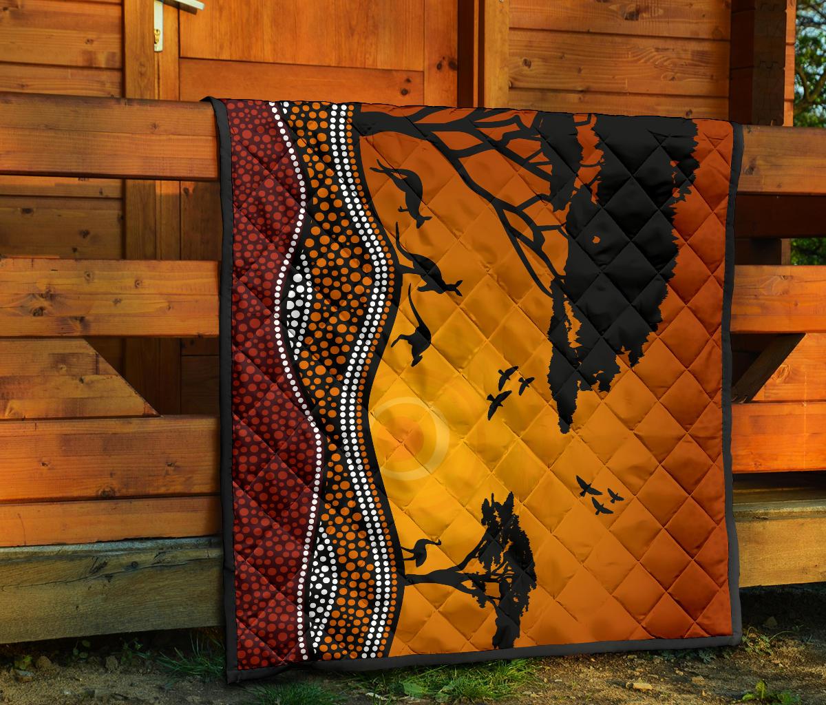 premium-quilts-kangaroo-coverlets-aboriginal-dot-painting-sunset