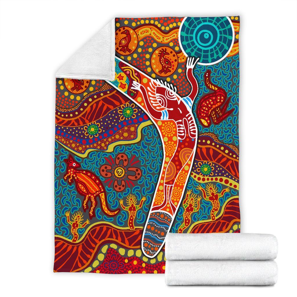 aboriginal-premium-blanket-indigenous-boomerang
