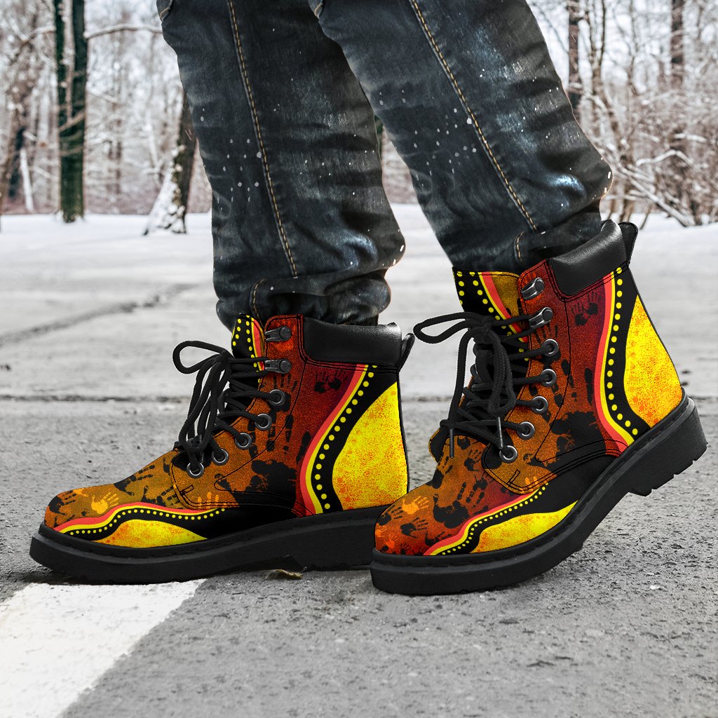 boots-aboriginal-rock-painting-hand-art-golden-style-all-season-02-bn15
