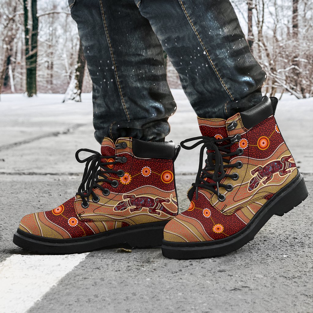 aboriginal-boots-lizard-patterns-circle-dot-painting-all-season