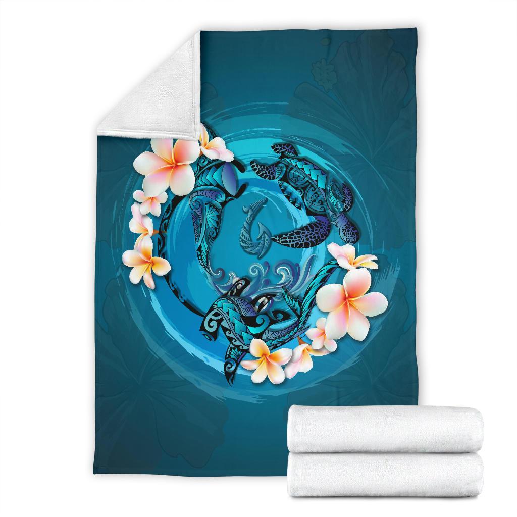 new-zealand-premium-blanket-blue-plumeria-animal-turtle-tattoo