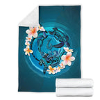 new-zealand-premium-blanket-blue-plumeria-animal-turtle-tattoo