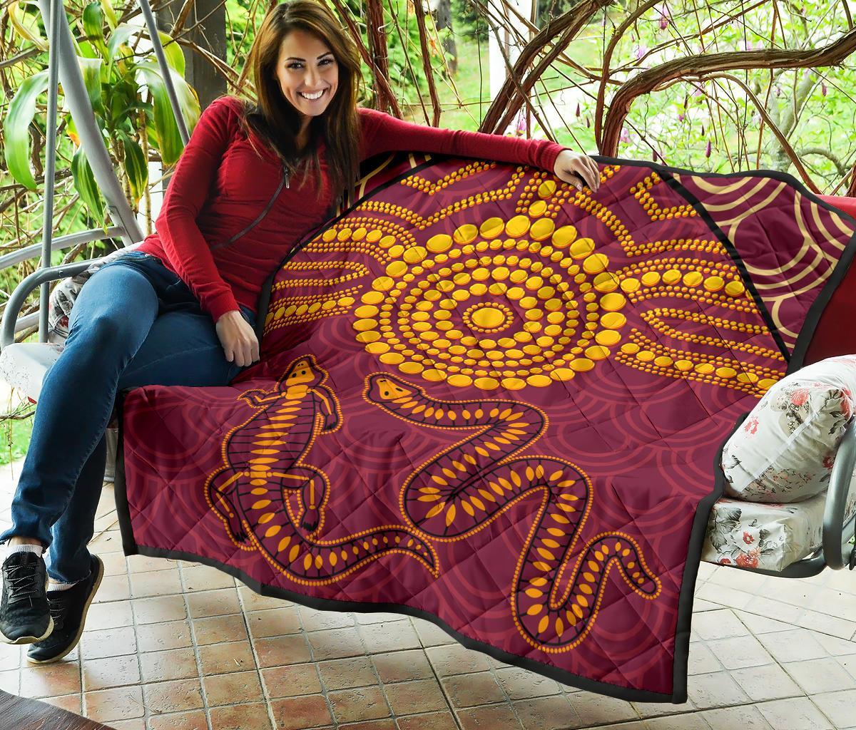 aboriginal-premium-quilt-aboriginal-snake-and-alligator
