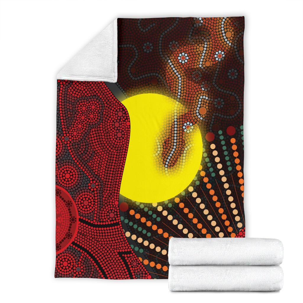 aboriginal-premium-blanket-indigenous-snake-sun-dot-painting