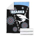 cronulla-premium-blanket-sharks-simple-indigenous-black