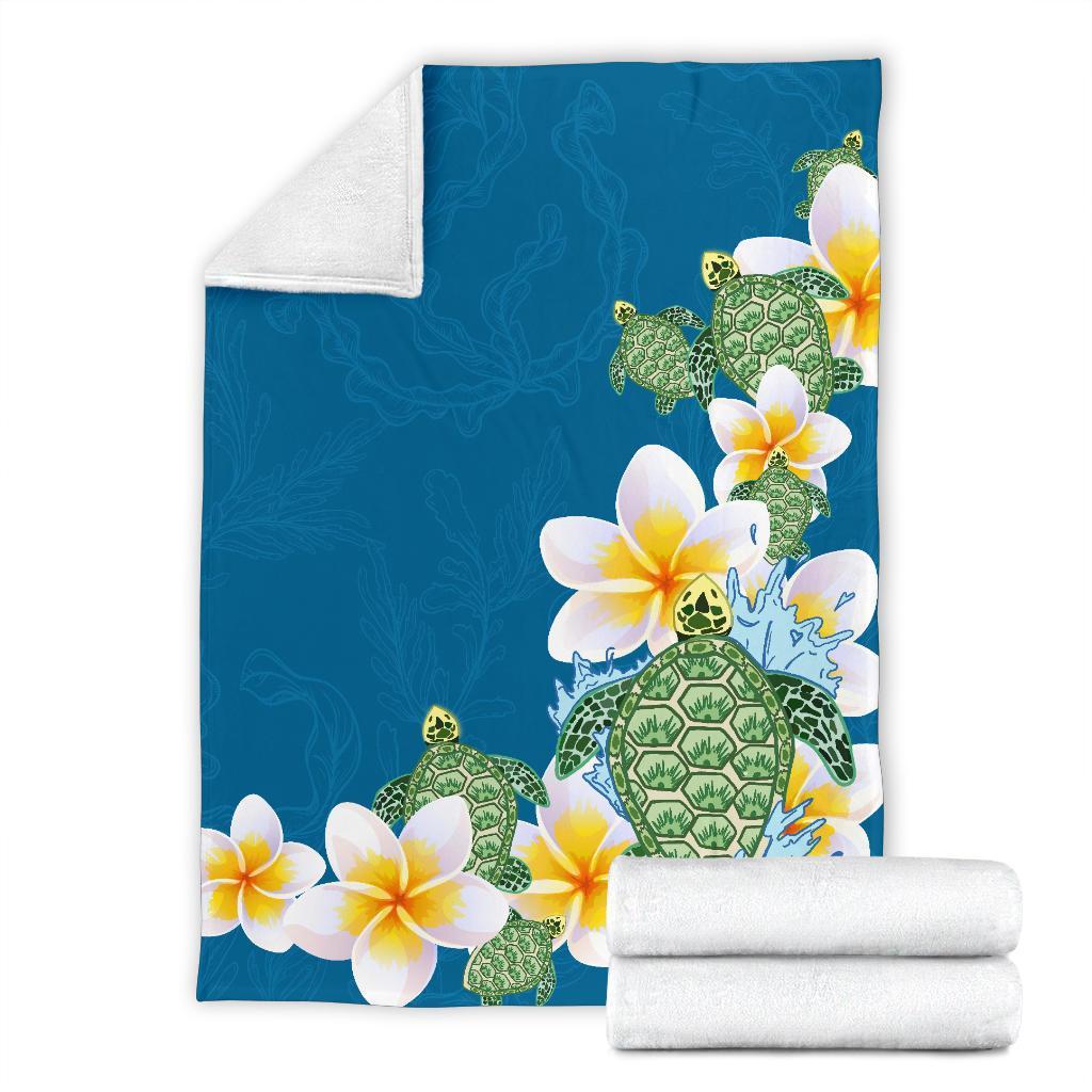 plumeria-sea-turtle-premium-blanket