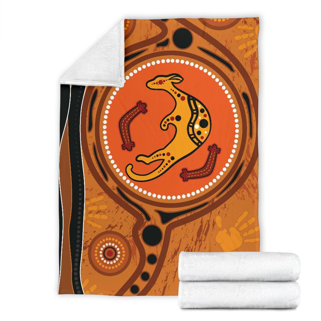 aboriginal-premium-blanket-indigenous-kangaroo-circle-dot-painting