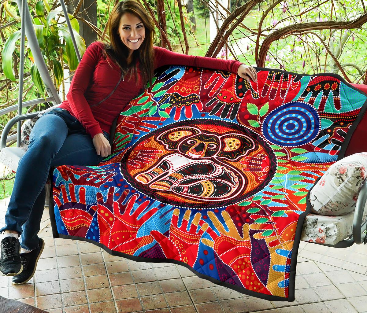 aboriginal-premium-quilt-koala-and-hand-art-dot-painting-quilt
