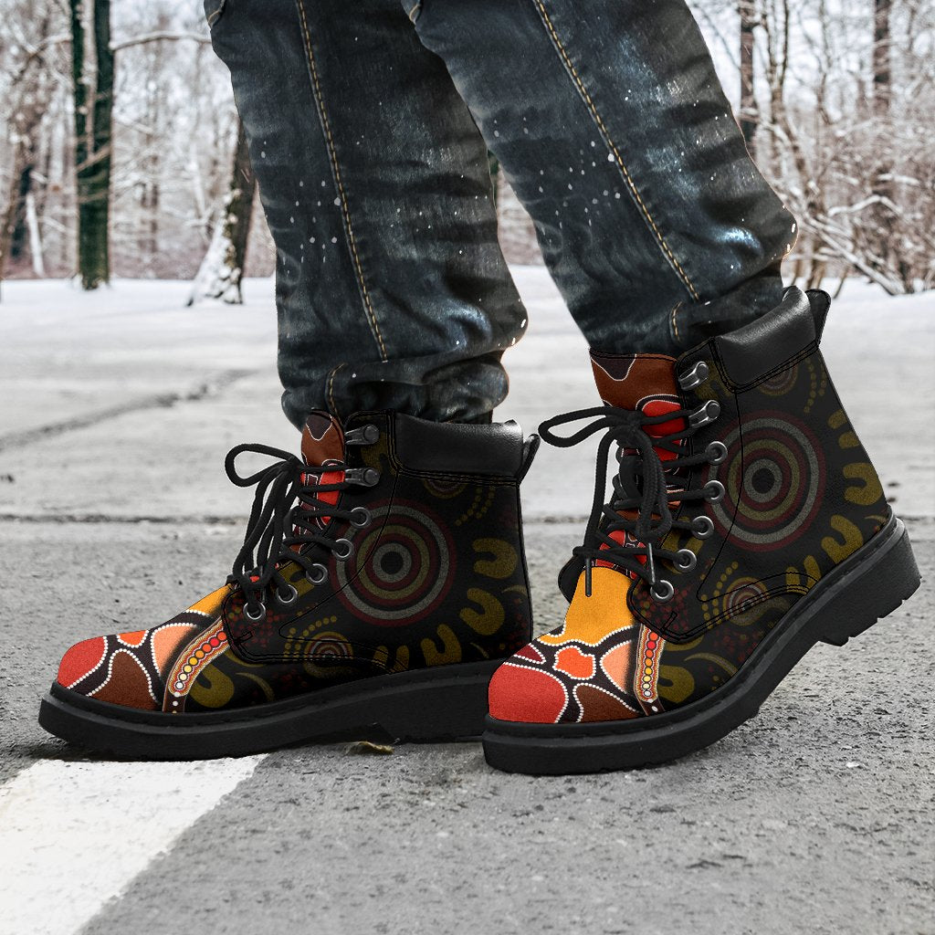 all-season-boot-aboriginal-snake-with-dot-painting