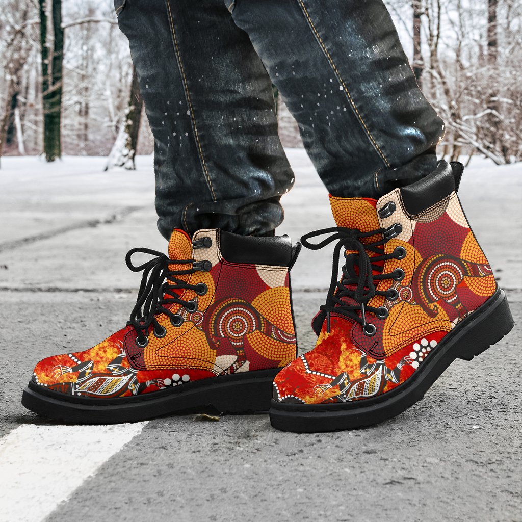 aboriginal-boots-kangaroo-patterns-circle-dot-painting-style-and-crocodile
