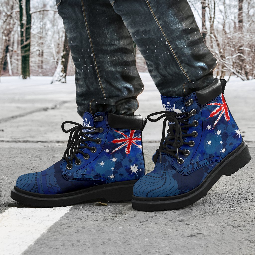 boots-aus-flag-boots-brush-color-aussie-coat-of-arms-unisex