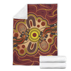 aboriginal-premium-blankets-indigenous-lizard-dot-painting-art