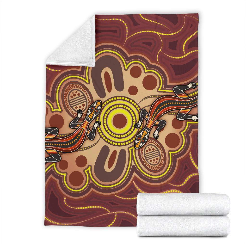 aboriginal-premium-blankets-indigenous-lizard-dot-painting-art