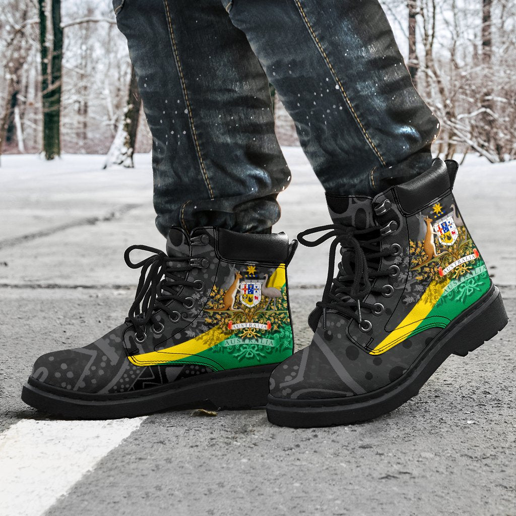 aboriginal-all-season-boots-australian-coat-of-arms-aussie-spirit-green