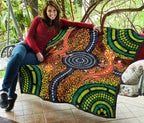 1st-australiapremium-quilt-aboriginal-two-lizards-dot-painting-circle