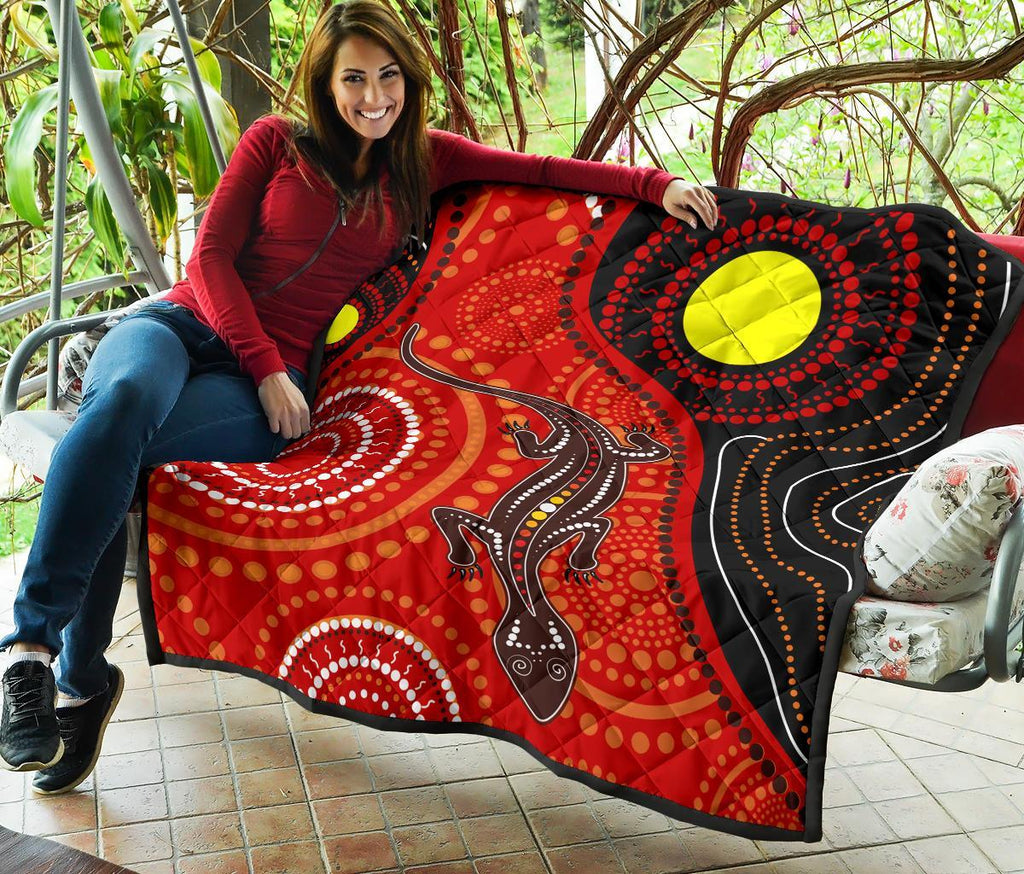 aboriginal-premium-quilt-australia-lizard-dot-painting-art