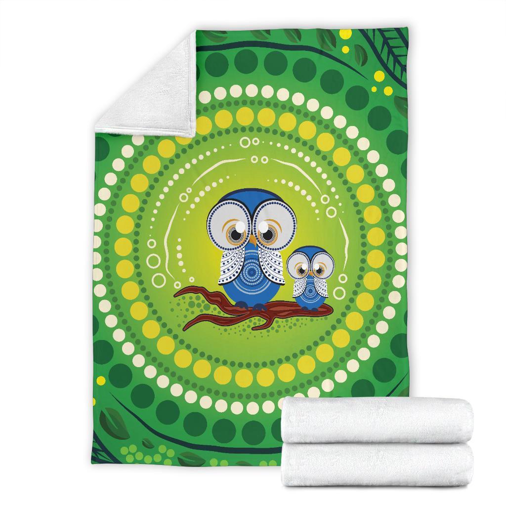 premium-blanket-indigenous-owl