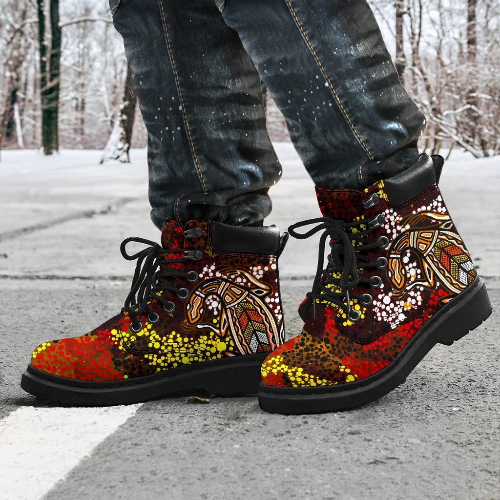 aboriginal-all-season-boots-kangaroo-and-lizard-dot-painting-art