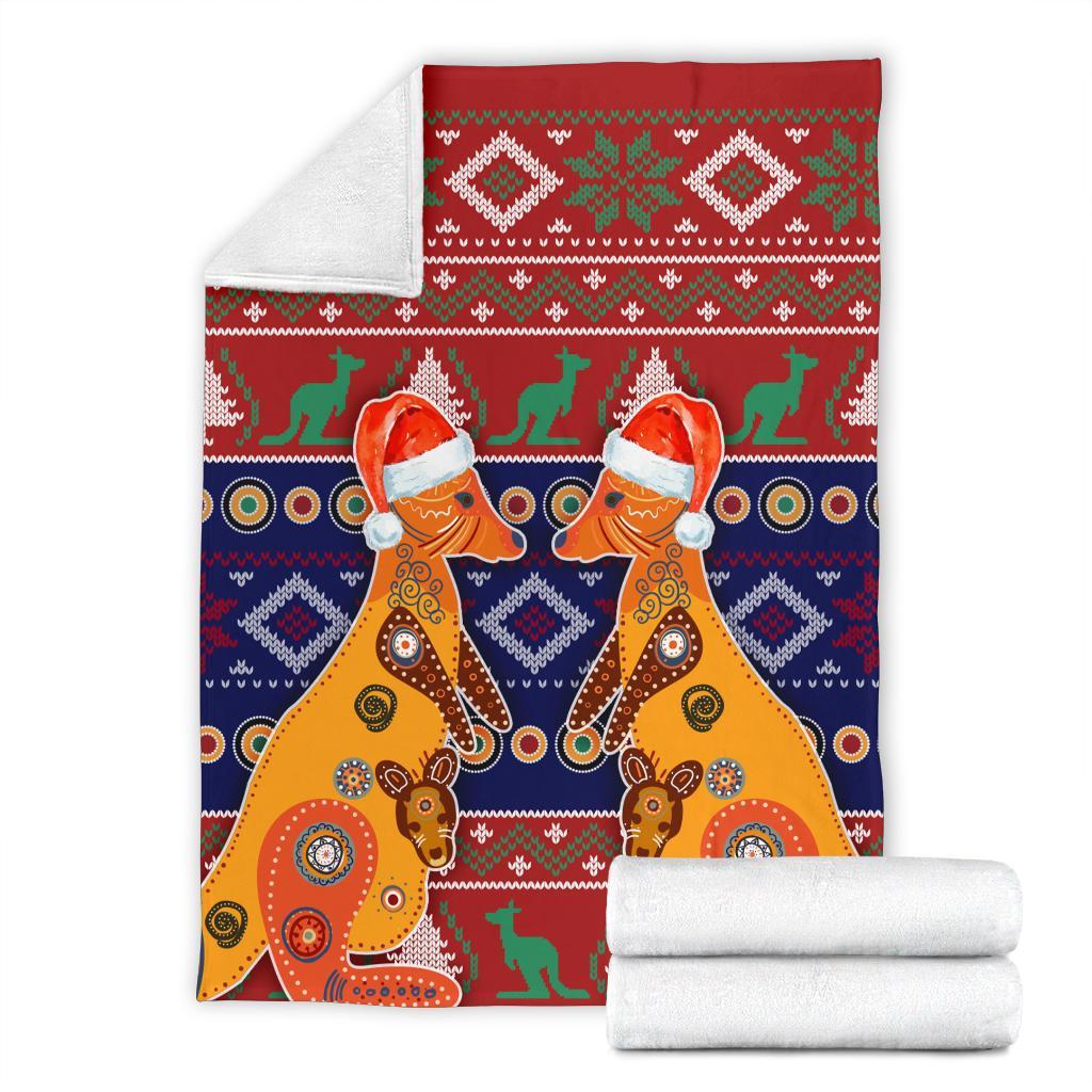 christmas-premium-blanket-mother-kangaroo-in-christmas