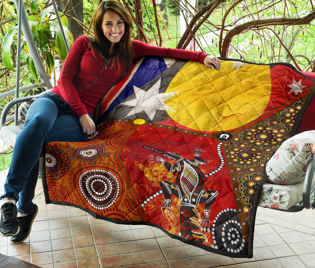 premium-quilt-aboriginal-dot-painting-flags-crocodile