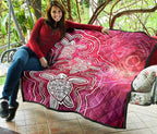 aboriginal-premium-quilt-sea-turtle-with-indigenous-patterns-pink