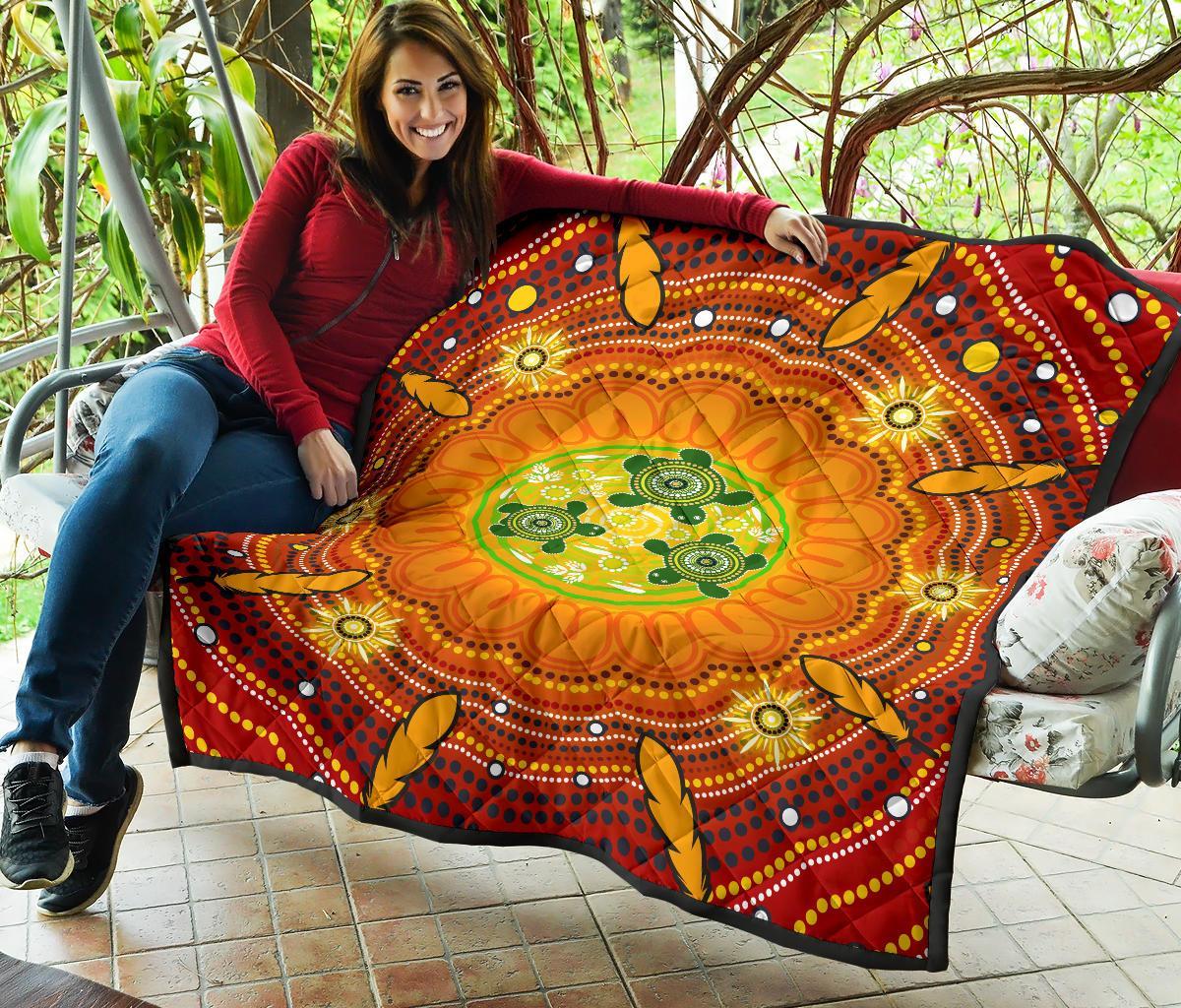 aboriginal-premium-quilt-turtle-circle-dot-painting-art