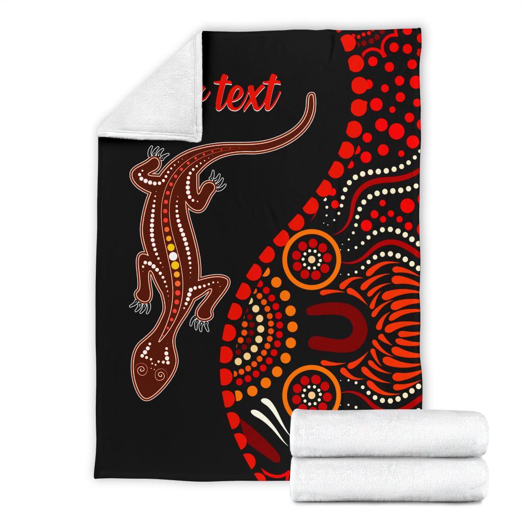 aboriginal-personalised-premium-blanket-aboriginal-lizard-with-dot-painting-pattern
