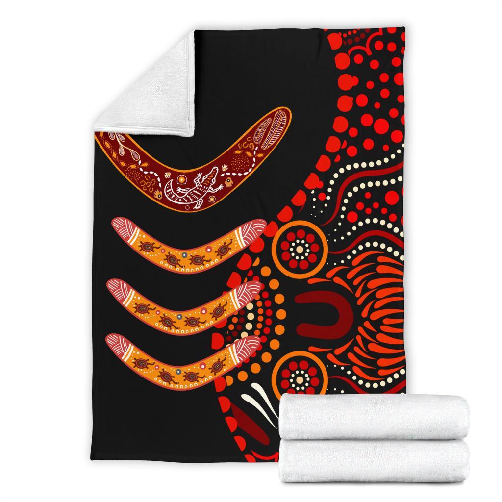 aboriginal-premium-blanket-aboriginal-boomerangs-with-dot-painting-pattern